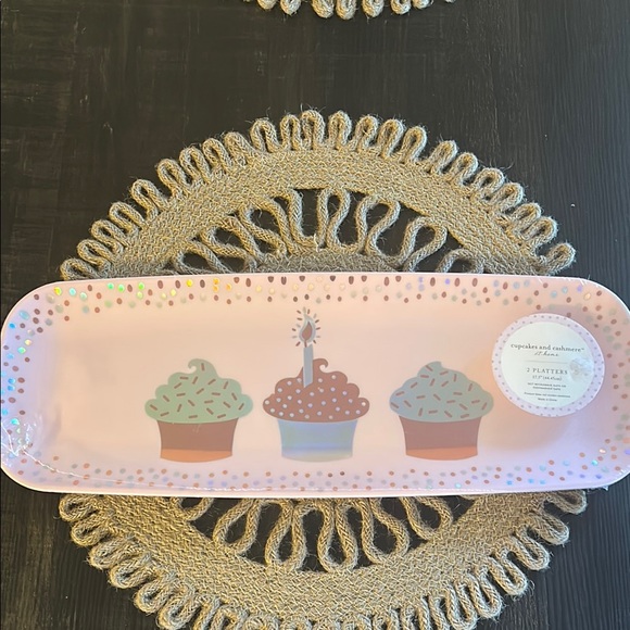 cupcakes & cashmere Other - Pink Cupcake Serving PlatterSet of Two